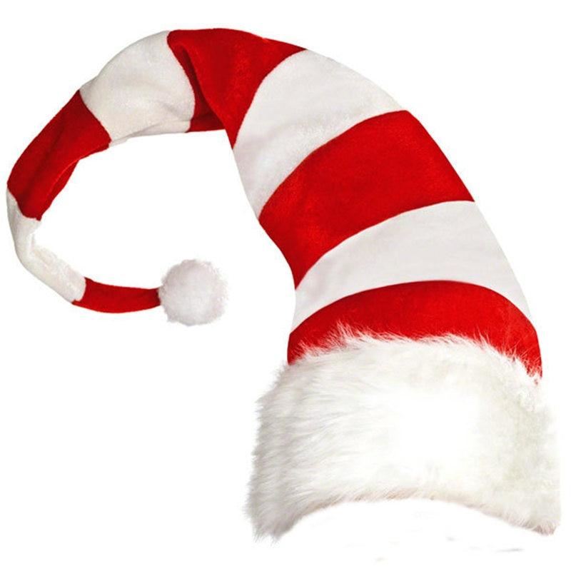 Party Hats Christmas Hats Long Striped Felt Plush Elf Hat Holiday Them