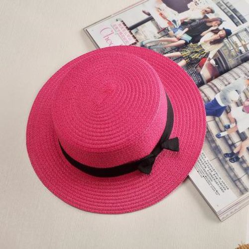 COKK Panama Hat Simple Summer Beach Hat Female Casual Lady Women Flat Brim Bowkn