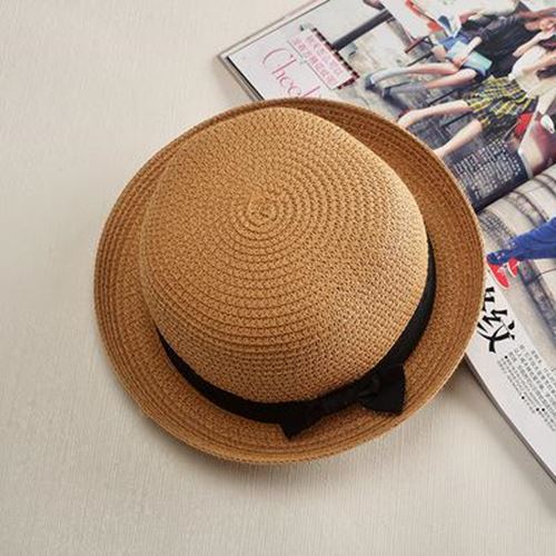 COKK Panama Hat Simple Summer Beach Hat Female Casual Lady Women Flat Brim Bowkn