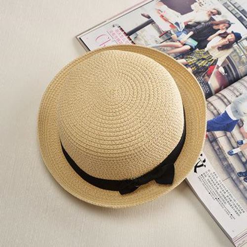 COKK Panama Hat Simple Summer Beach Hat Female Casual Lady Women Flat Brim Bowkn