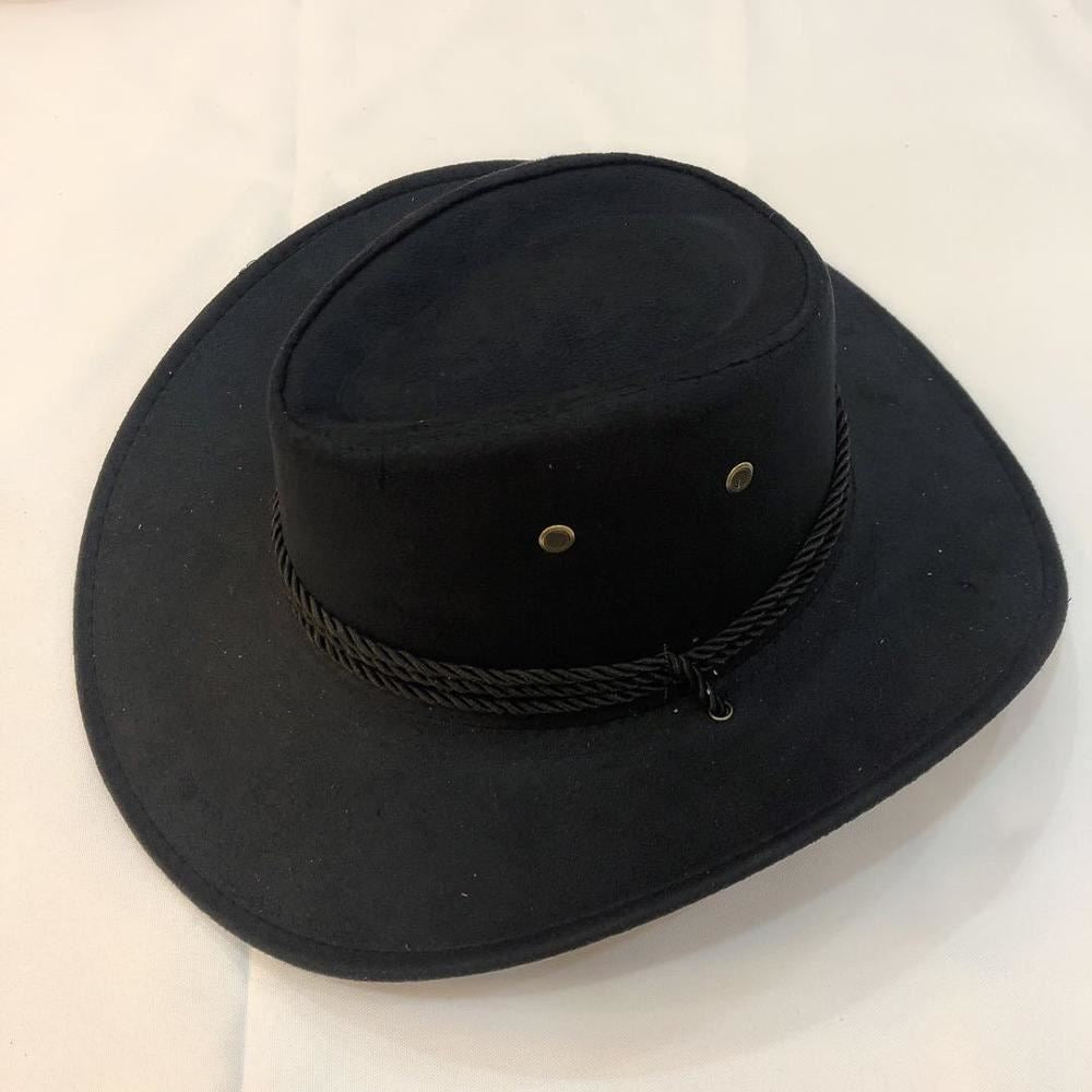 Cowboy Hat Suede Spring Summer Man Caps Shade Horse Riding Outdoor Solid Color H