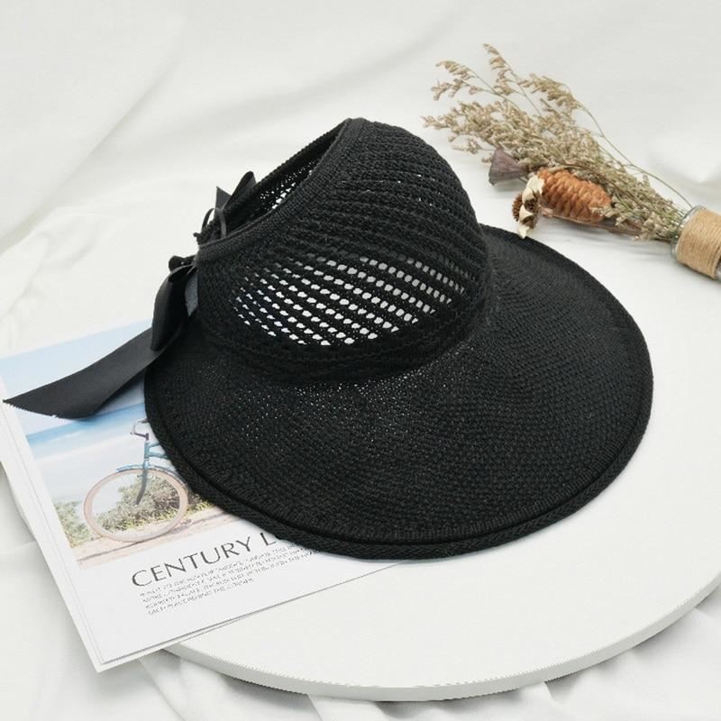 Summer Female Sun Hats Big Brim Classic Bowknot Foldable Fashion Straw Hat NEW