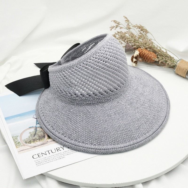 Summer Female Sun Hats Big Brim Classic Bowknot Foldable Fashion Straw Hat NEW