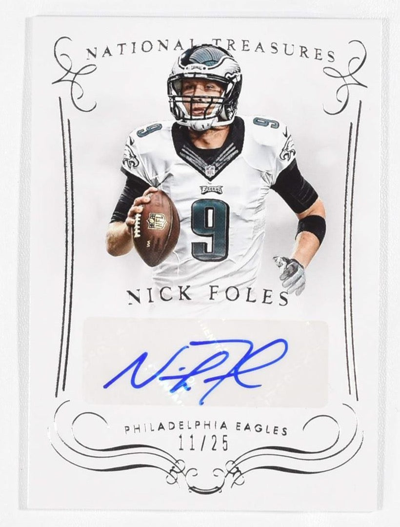 Nick Foles Philadelphia National Treasures Football Card 11/25 Auto 2014 Panini