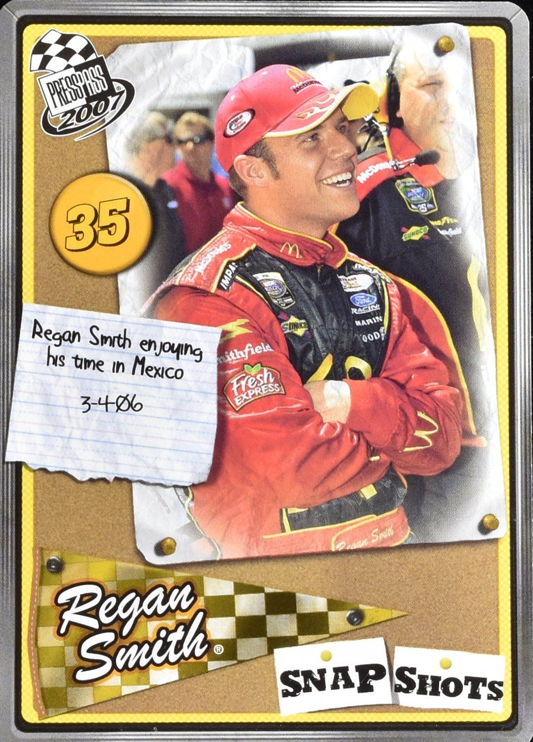 Regan Smith Press Pass Nascar Card 2007