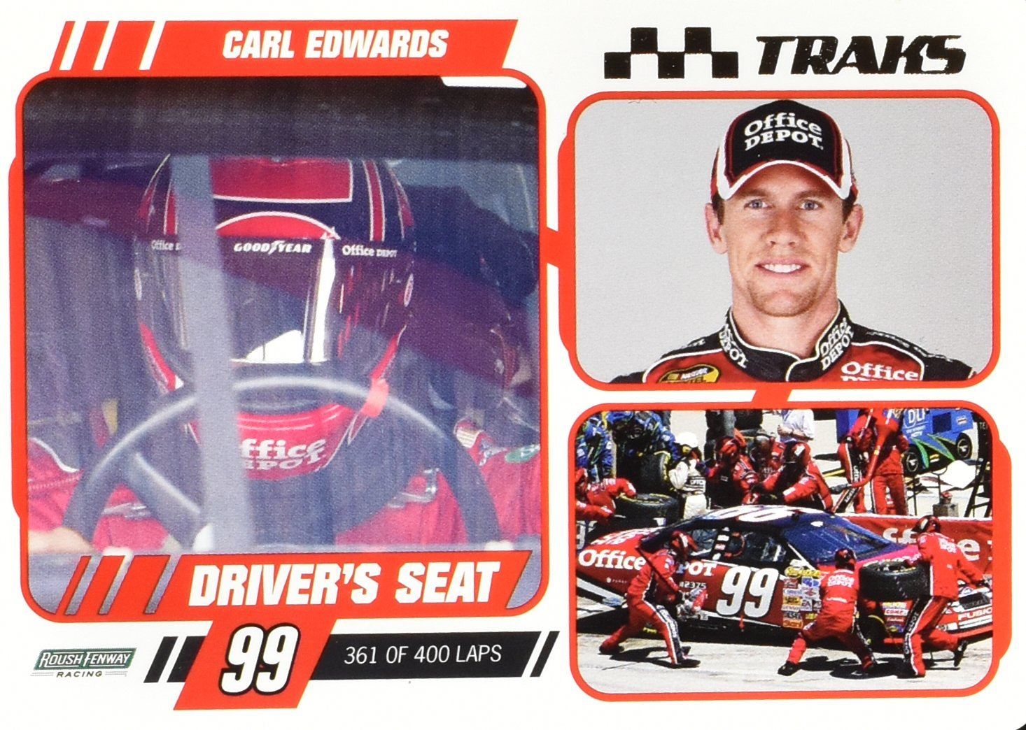 Carl Edwards Traks Nascar Card Driver Seat