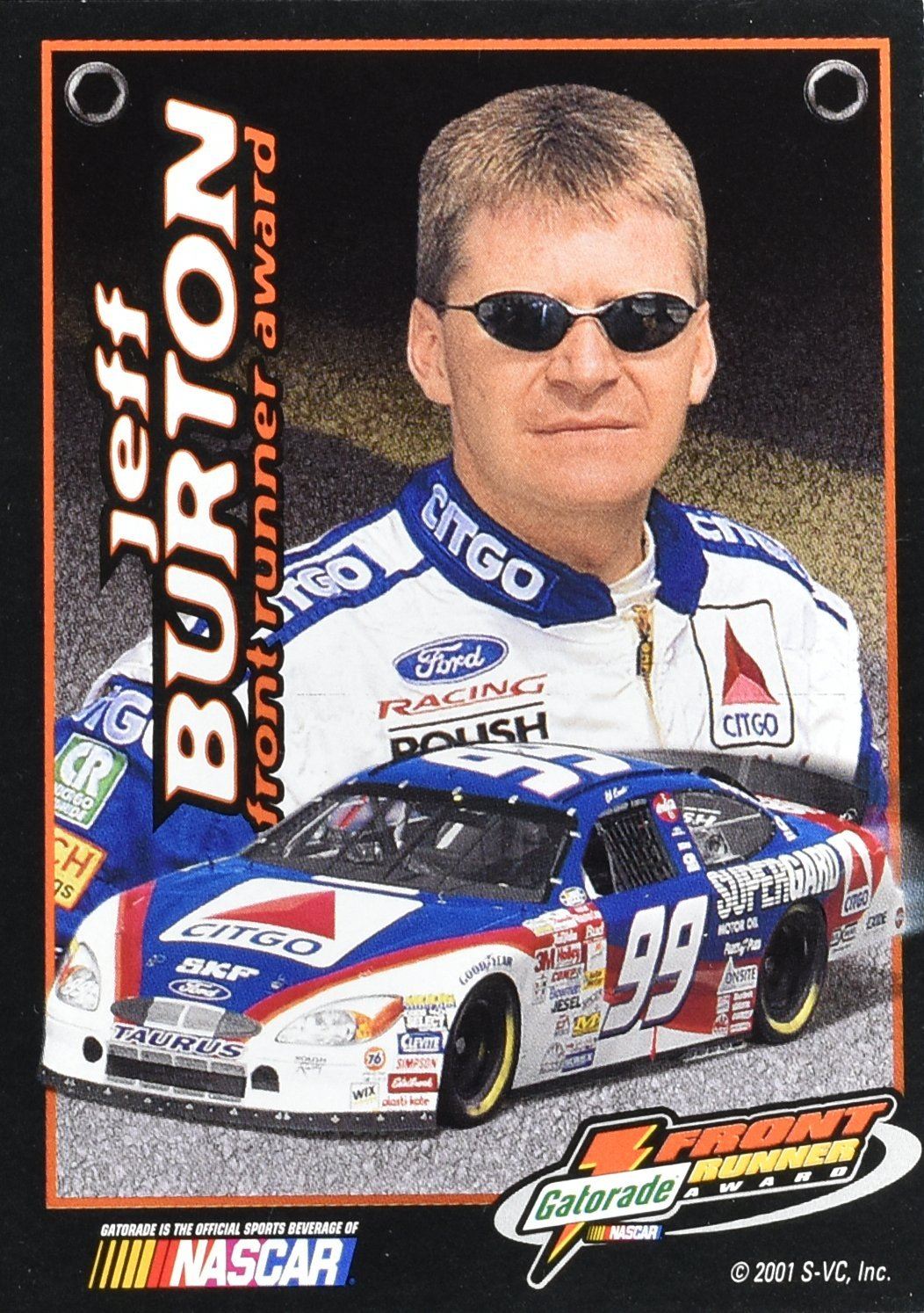 Jeff Burton Nascar Card Front Runner 2001 No. 4