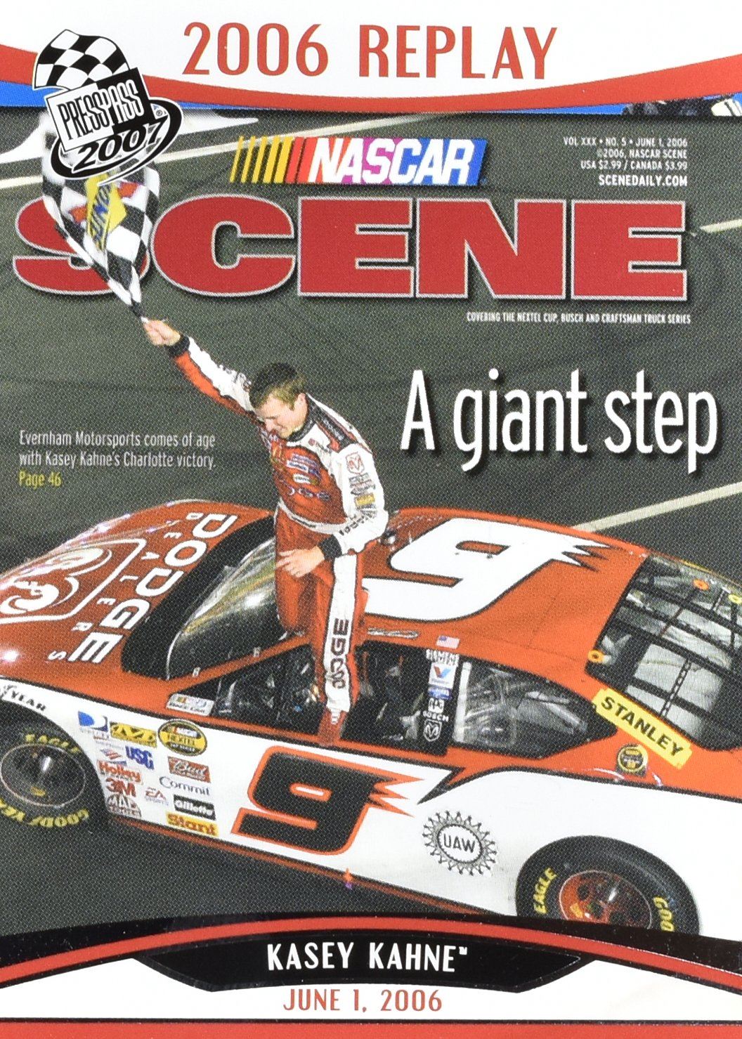 Kasey Kahne Replay 2006 A Giant Step Press Pass nascar Card