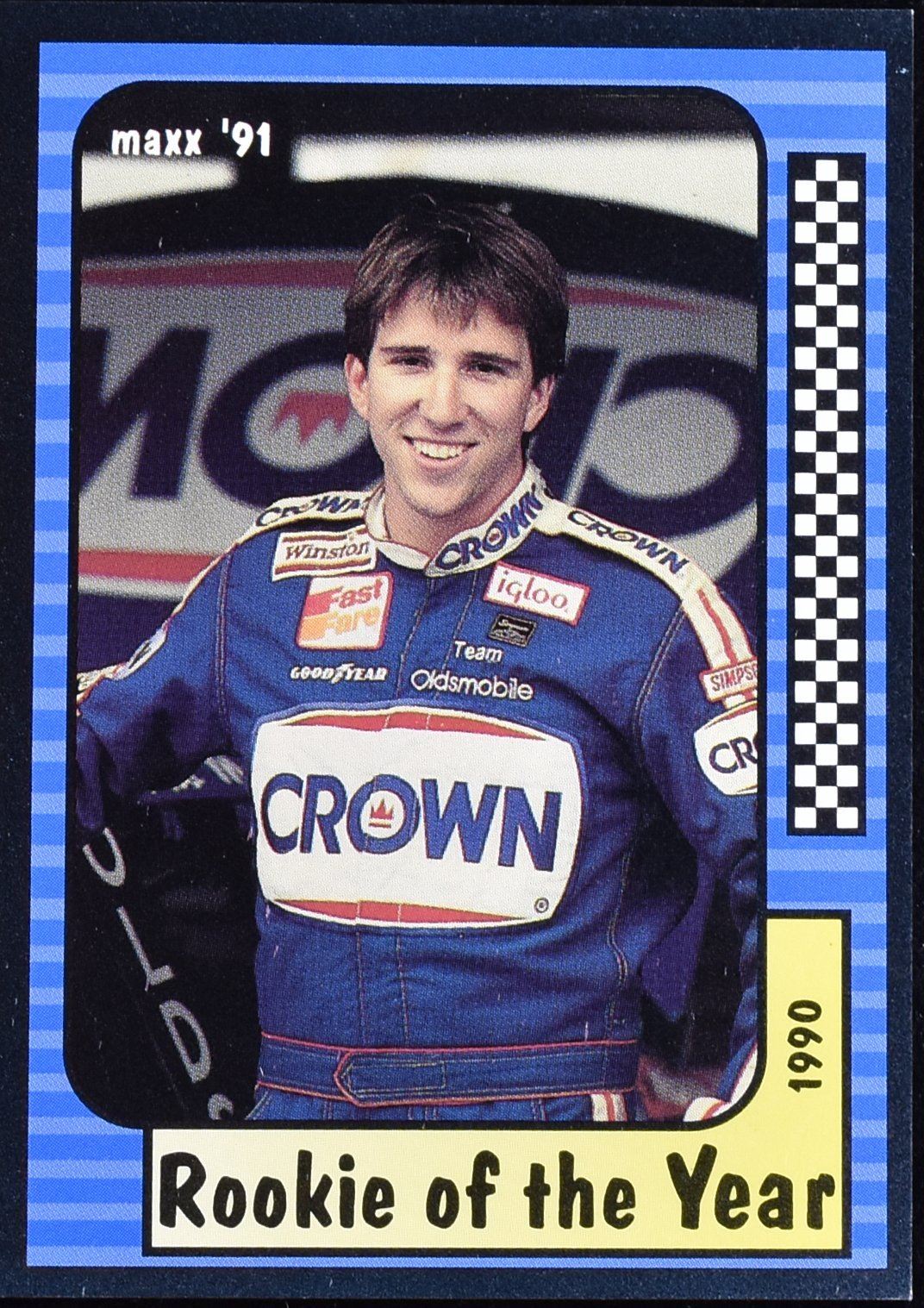 Rookie of the year 1990 MAXX 1991 Nascar Card