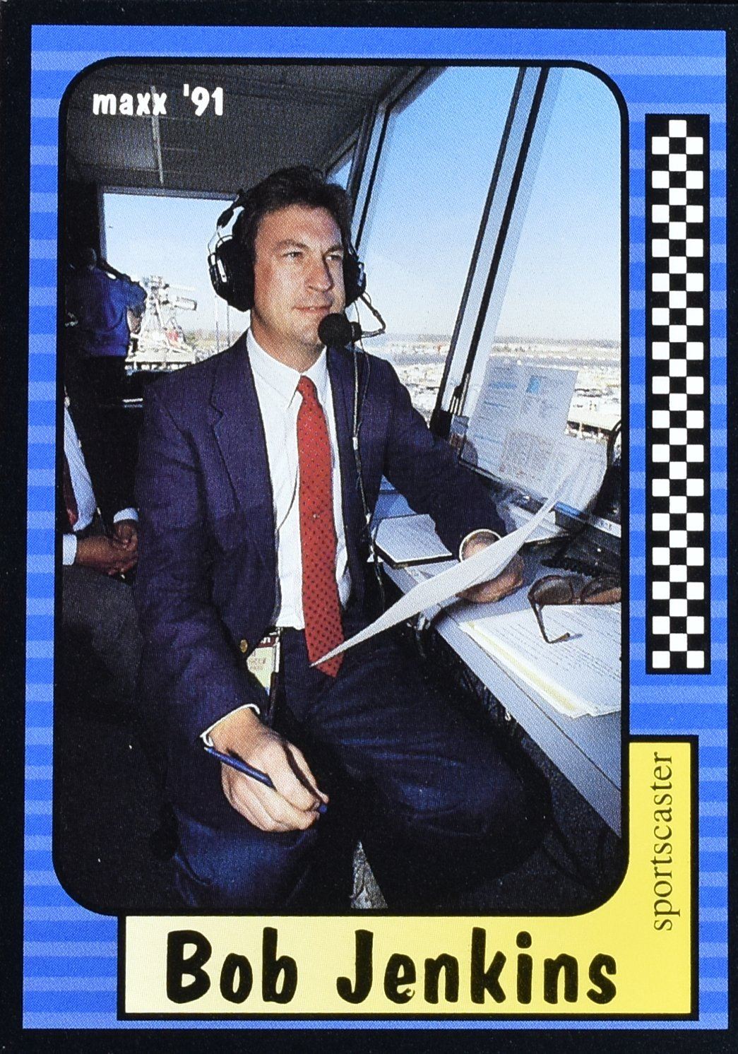 Bob Jenkins SportsCaster 1991 Nascar Card MAXX