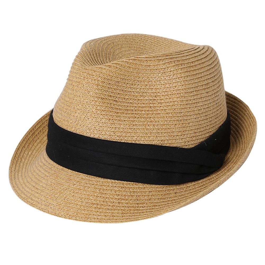 Comhats Summer Straw Fedora For Men Women Short Brim Beach Panama Cuban Sun Hat