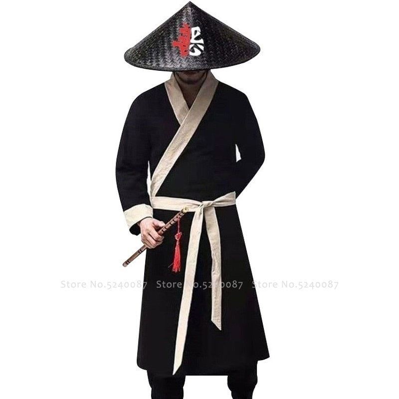 Traditional Chinese Style Kung Fu Bamboo Weave Hat Shaolin Japanese Samurai Cosp