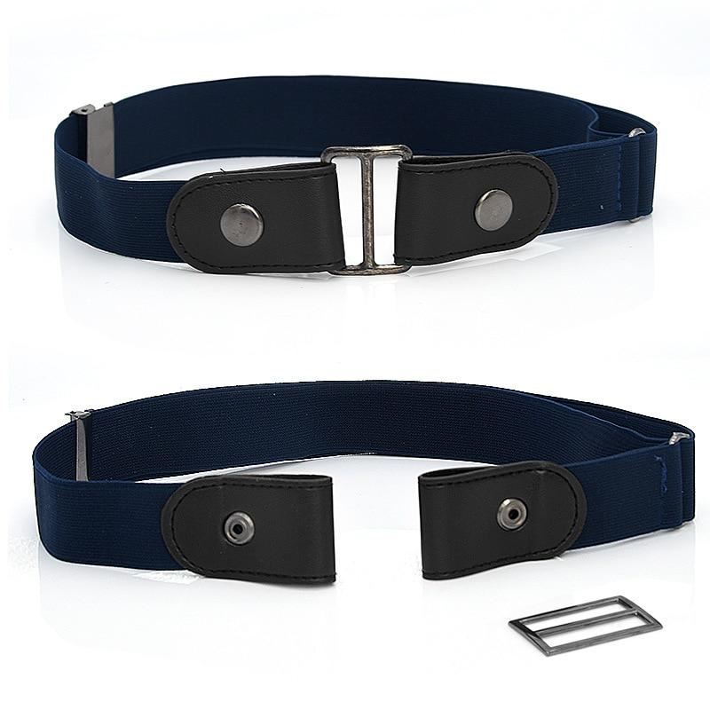 Buckle-free Elastic Invisible Belt for Jeans Genuine Leather Belt without Buckle