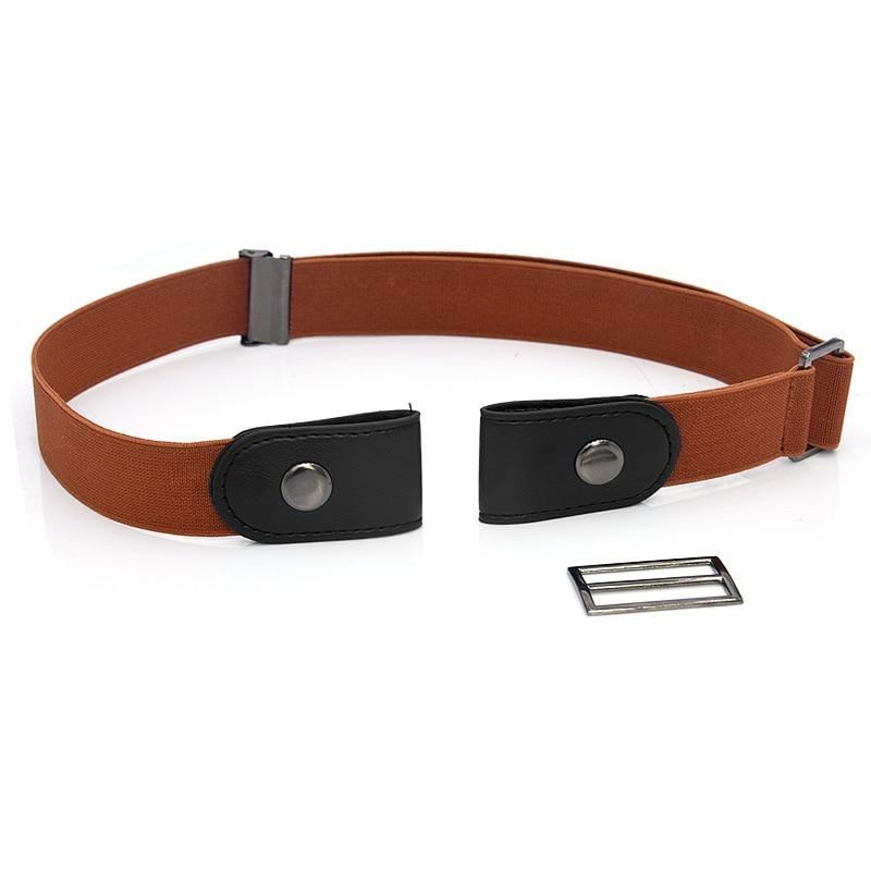 Buckle-free Elastic Invisible Belt for Jeans Genuine Leather Belt without Buckle