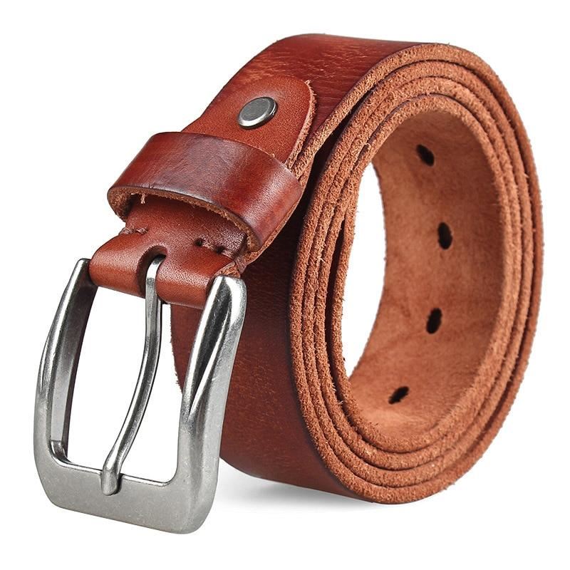 MEDYLA Men Top Layer Leather  Casual High Quality Belt Vintage Design Pin Buckle