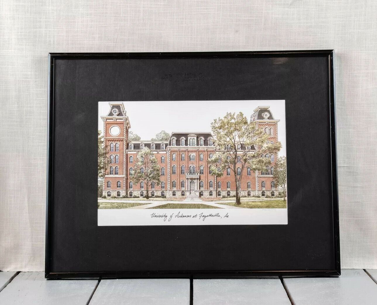 University Of Arkansas Picture Drawing Limited Print Framed At Fayetteville