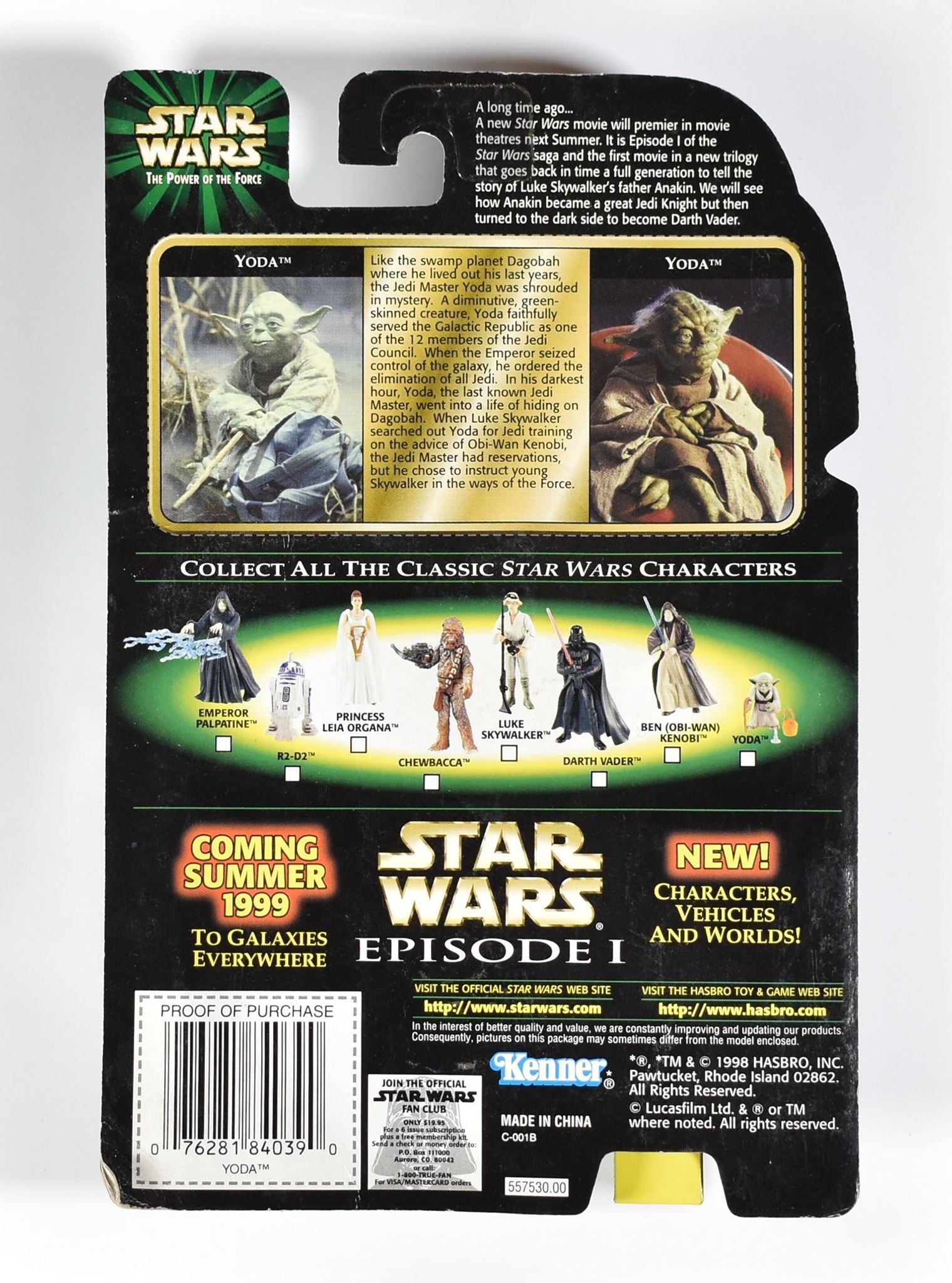 Star Wars Power of the force Flash Back Yoda with Cane and Boiling Pot Hasbro Ke