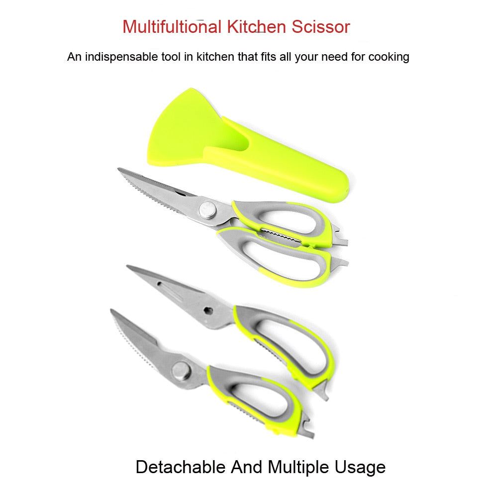 XITUO 7 In 1 Kitchen Scissors Magnetic Knife Seat Removable Stainless Steel Scis