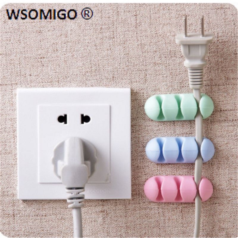 WSOMIGO 2pcs/set Self-adhesive Kitchen Wire Organizer Kitchen Wire Fixing Gadget