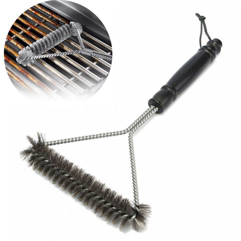 Barbecue Grill BBQ Brush Clean Tool Grill Accessories Stainless Steel Bristles N