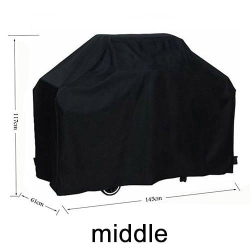 Black Waterproof BBQ Cover BBQ Accessories Grill Cover Anti Dust Rain Gas Charco