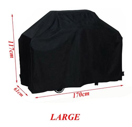 Black Waterproof BBQ Cover BBQ Accessories Grill Cover Anti Dust Rain Gas Charco