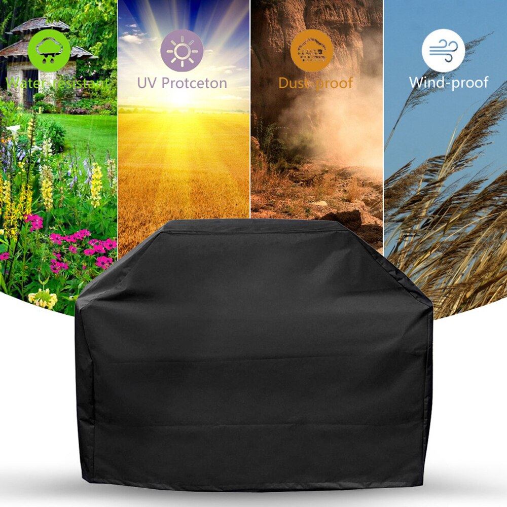 BBQ Grill Cover Waterproof Outdoor Barbecue Cover Heavy Duty Anti Sun Rain Prote