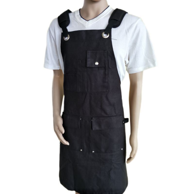 Multiple Funcation Pockets Garden Black Apron Home BBQ Barbecue Work Clothes Dec