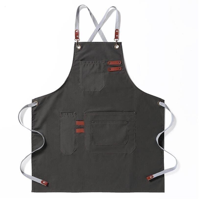 New Cooking Apron for Chef Women Men with Tool Pockets Heavy-duty Grilling BBQ A