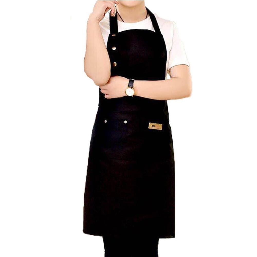 New Adjustable Bib Apron Waterproof Stain-Resistant with Two Pockets Kitchen Che