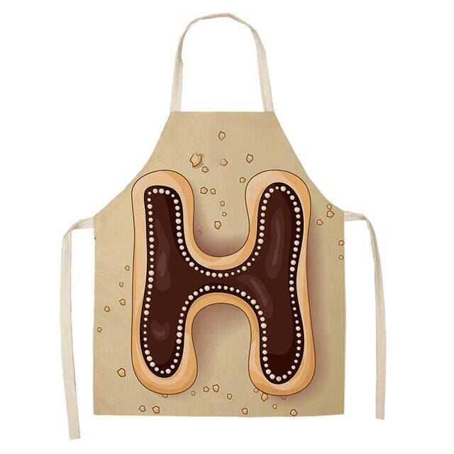 Letter Pattern Kitchen Apron Sleeveless Cotton Linen Kids Aprons For Cookin