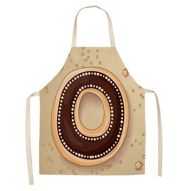 Letter Pattern Kitchen Apron Sleeveless Cotton Linen Kids Aprons For Cookin