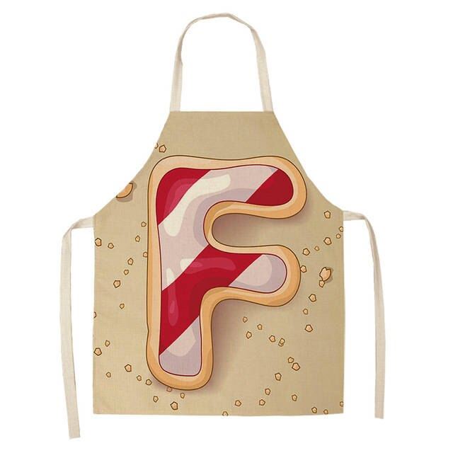 Letter Pattern Kitchen Apron Sleeveless Cotton Linen Kids Aprons For Cookin