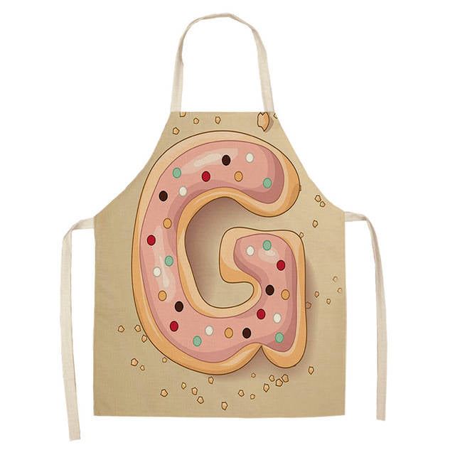 Letter Pattern Kitchen Apron Sleeveless Cotton Linen Kids Aprons For Cookin