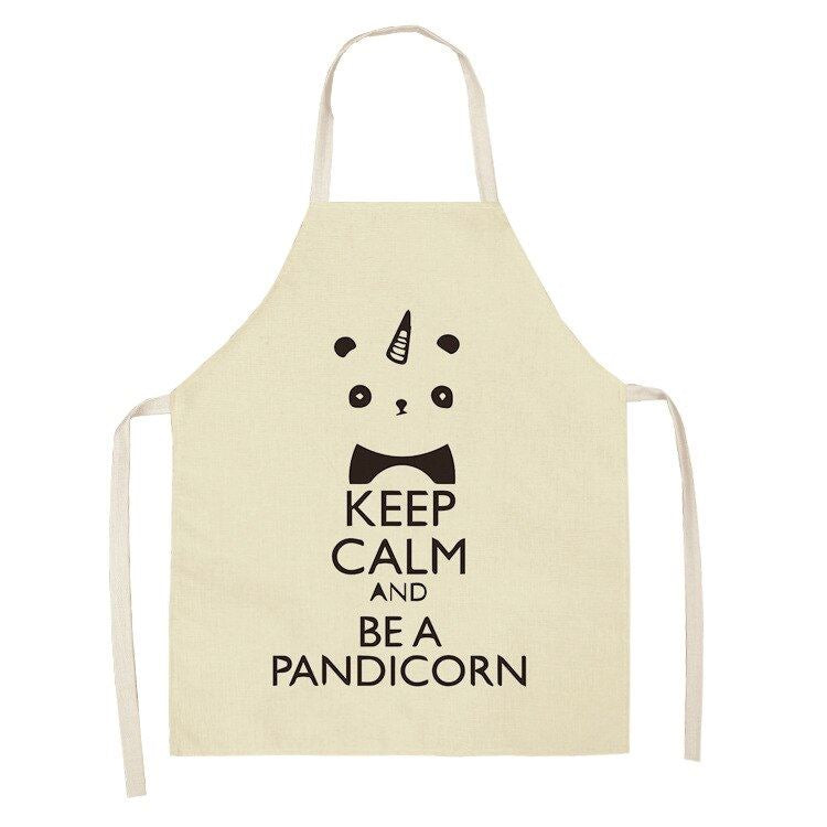 Fashion Panda Series Waterproof Cotton Linen Housework Kitchen Apron For Woman M