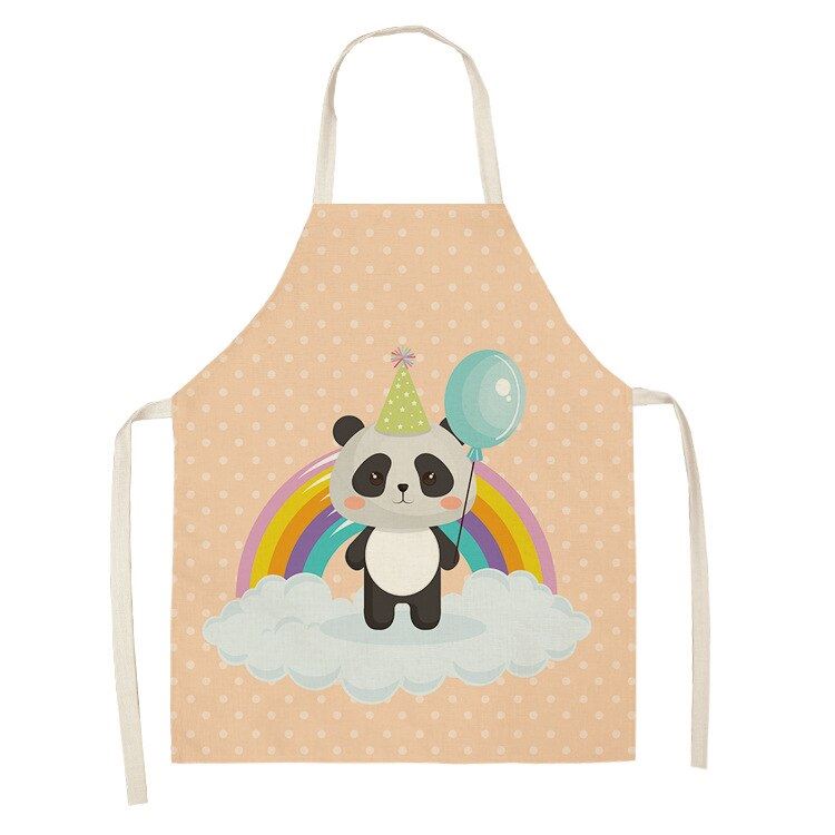 Fashion Panda Series Waterproof Cotton Linen Housework Kitchen Apron For Woman M