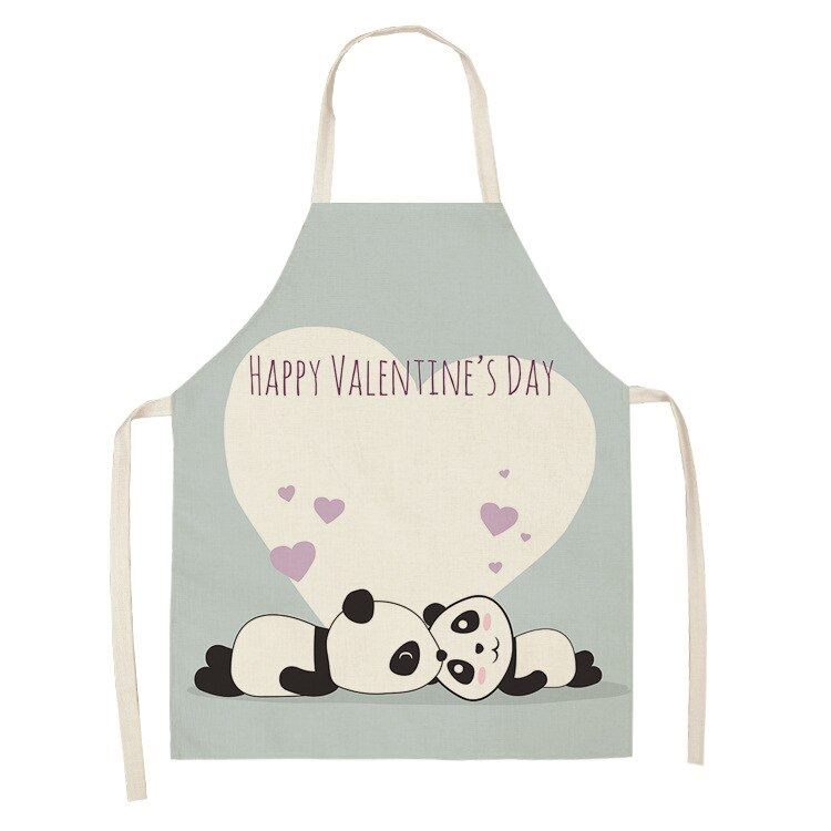 Fashion Panda Series Waterproof Cotton Linen Housework Kitchen Apron For Woman M