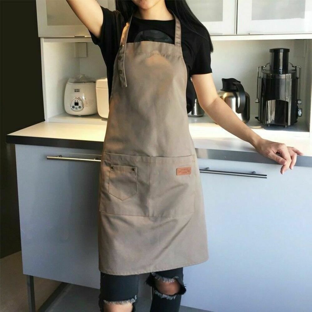 Pure Color Cooking Kitchen Apron For Woman Men Chef Waiter Cafe Shop BBQ Hairdre