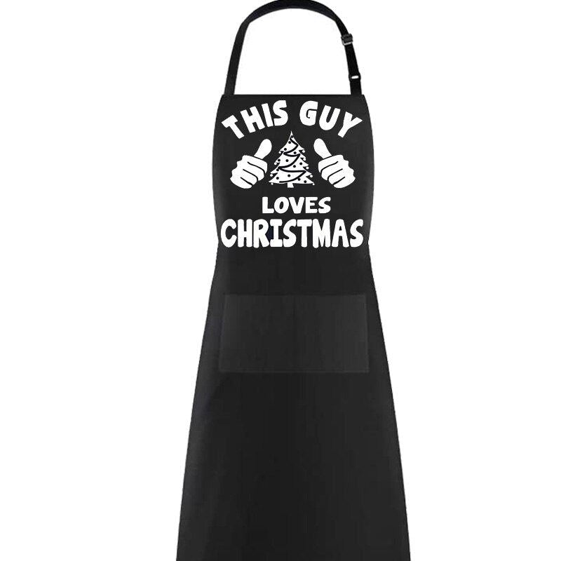 his hers Women man Merry Christmas Apron Xmas family BBQ supplies mom dad Wife h