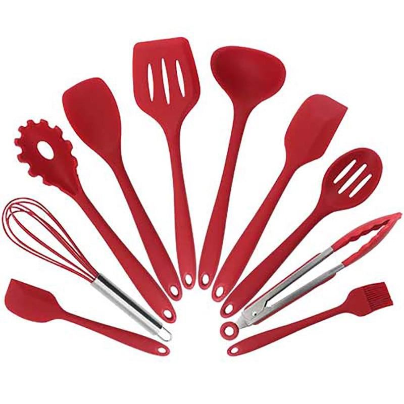 10pcs Cooking Tools Set Premium Silicone Kitchen Cooking Utensils Set with Stora