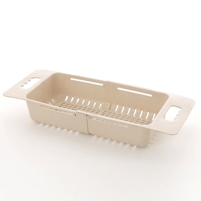 Adjustable Dish Drainer Sink Drain Basket Washing Vegetable Fruit Plastic Drying