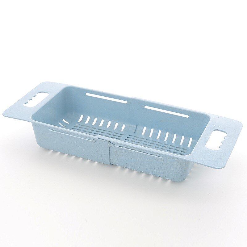 Adjustable Dish Drainer Sink Drain Basket Washing Vegetable Fruit Plastic Drying