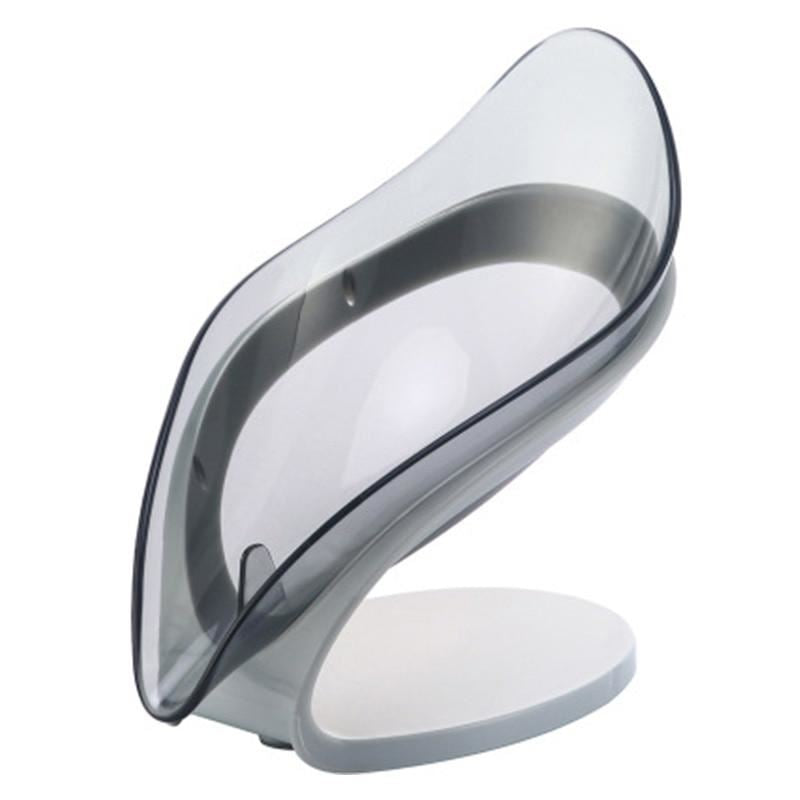 Bathroom Soap Holder Leaf Shape Soap Box Kitchen Dish Storage Box Non-slip Drain