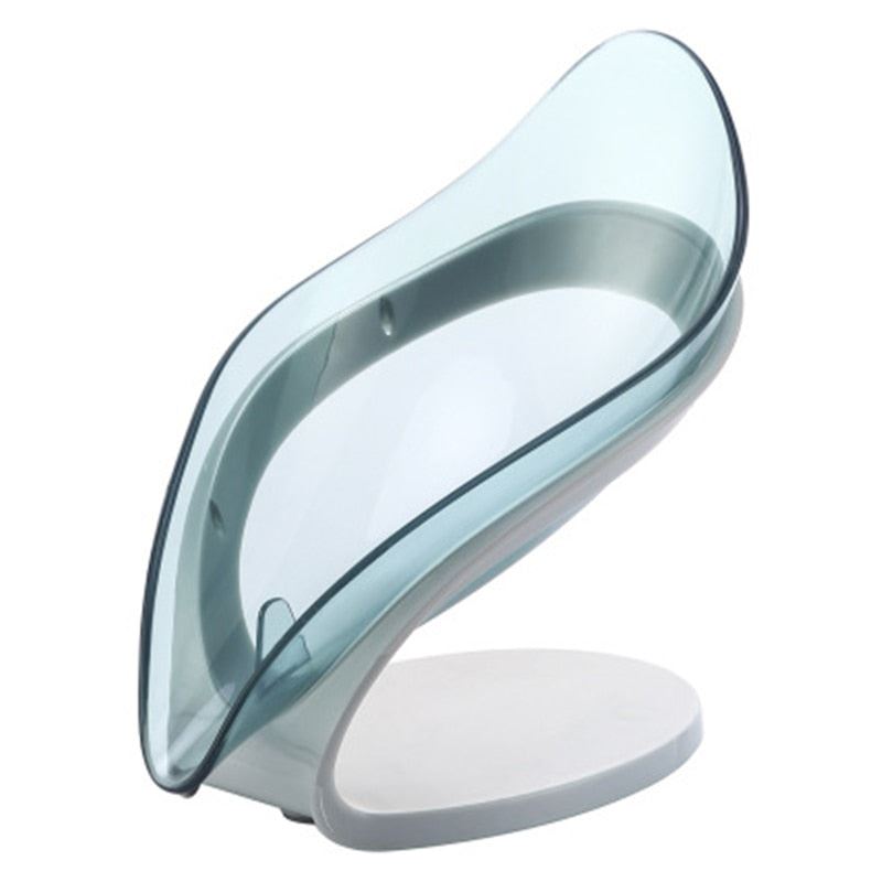 Bathroom Soap Holder Leaf Shape Soap Box Kitchen Dish Storage Box Non-slip Drain