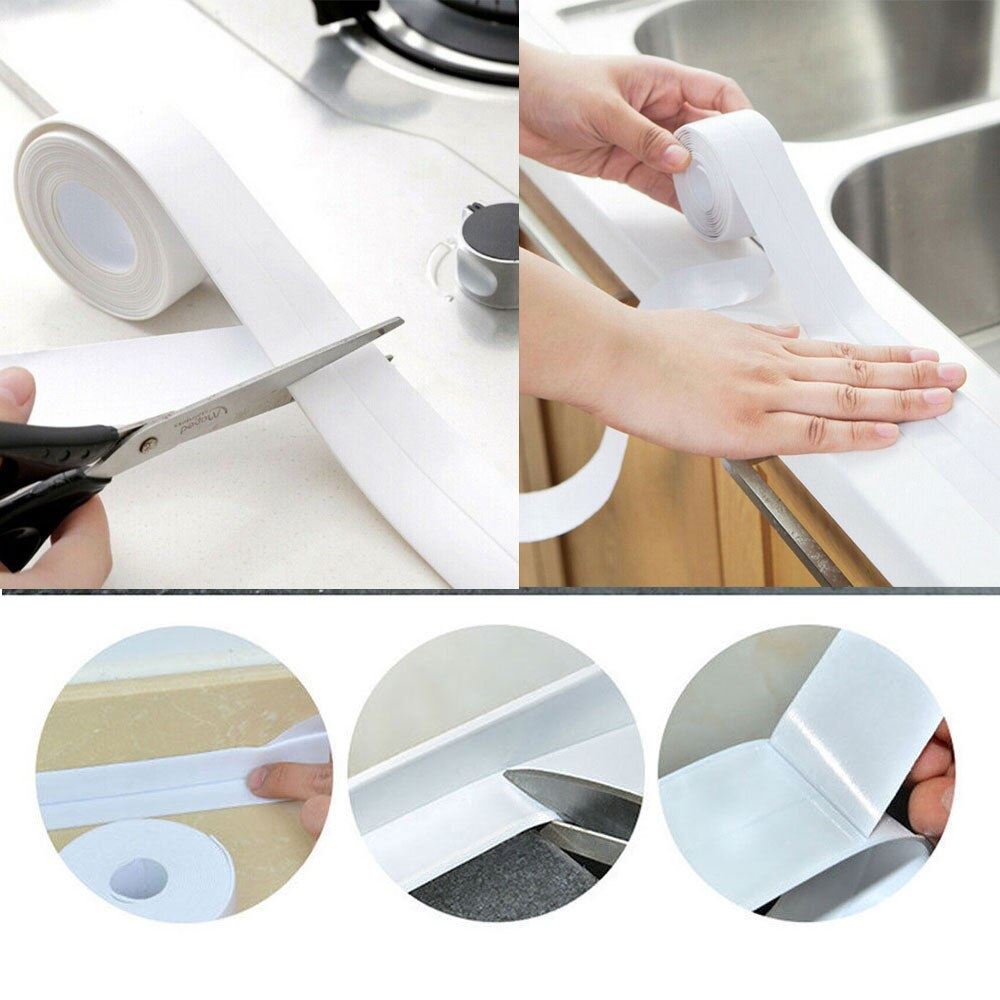 Bath Wall Sealing Strip Waterproof Mildew proof Self Adhesive tape Kitchen