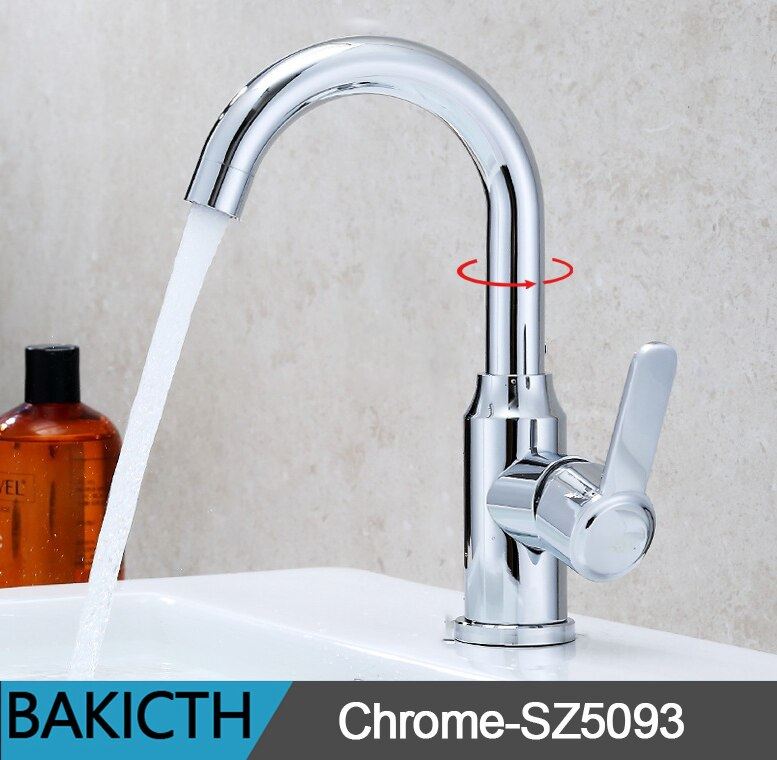 Bakicth Kitchen Faucets Silver Single Handle Pull Out Kitchen Tap Single Hole