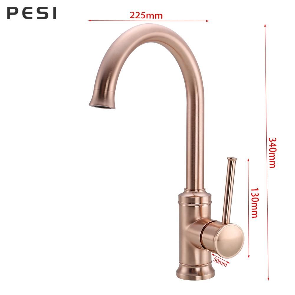 Brushed Rose Gold New Kitchen Faucet Sink Mixer Tap Swivel Spout Faucet Swivel C