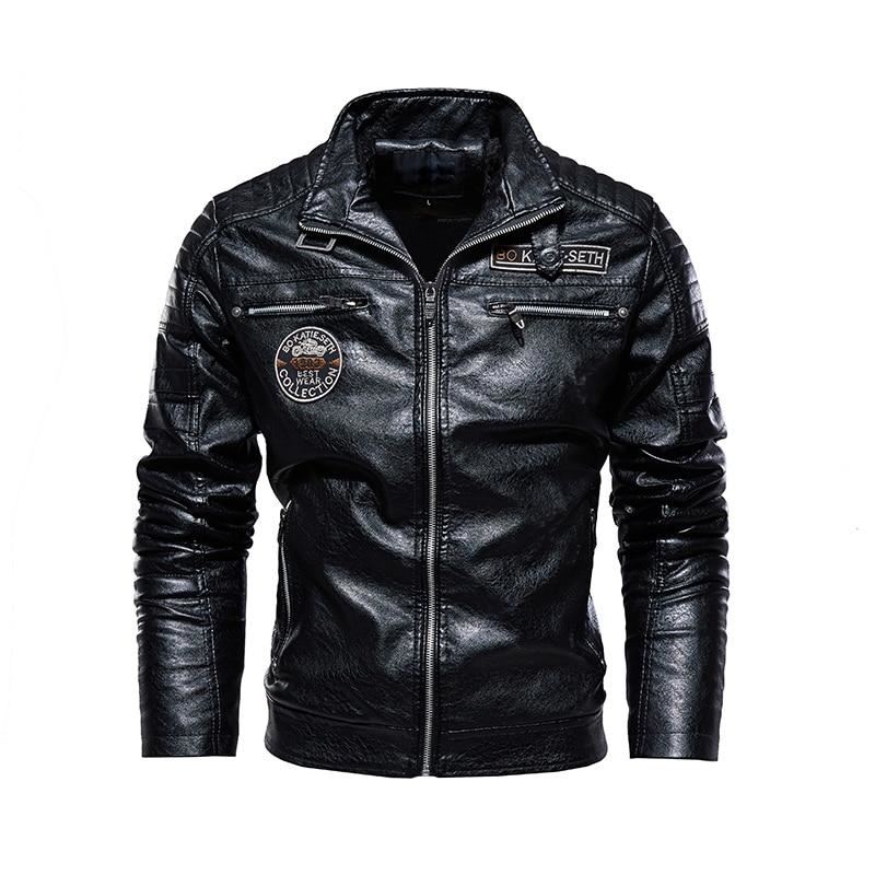 Street Knights Leather Jacket Men Winter Fleece Motorcycle Pu Leahter Jacket Mal