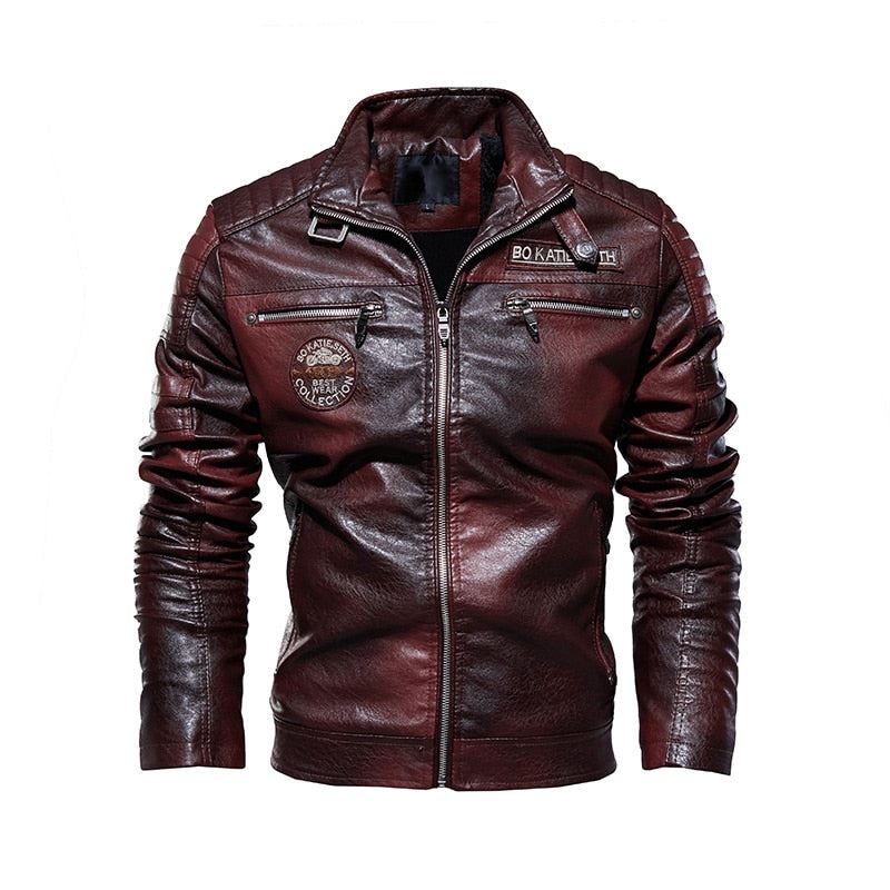 Street Knights Leather Jacket Men Winter Fleece Motorcycle Pu Leahter Jacket Mal