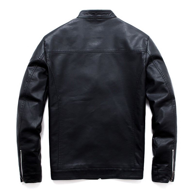 Men Faux Leather Jacket Motorcycle 5XL Men's  Jackets Black  Jaqueta De Couro Ma